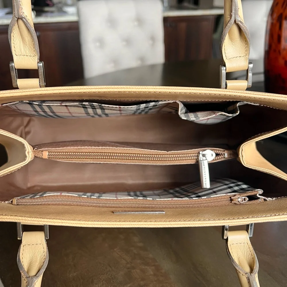 Burberry Leather Tan Satchel Bag - Picture 9 of 15